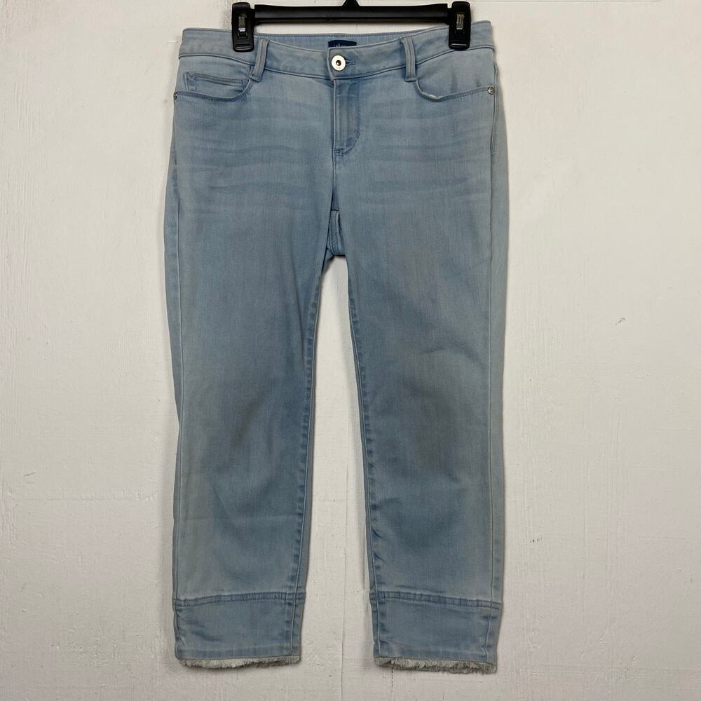 J. Jill Women's Cotton Denim Authentic Fit Cropped Blue Jeans Size 4 Petite